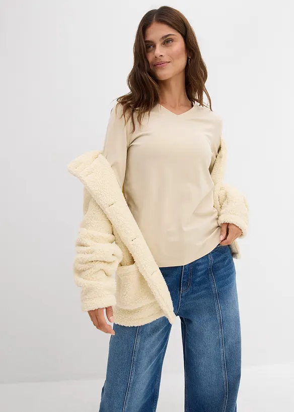 Langermet topp i figurnær modell, bonprix