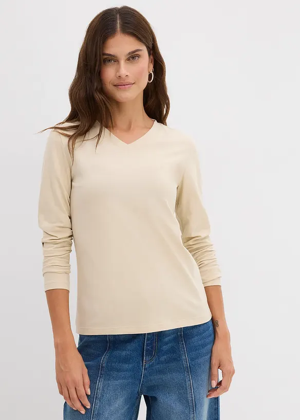 Langermet topp i figurnær modell, bonprix