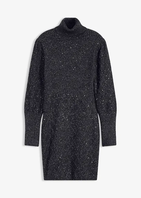Strikkekjole med paljetter, bonprix