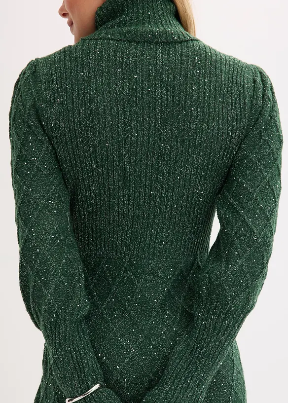 Strikkekjole med paljetter, bonprix