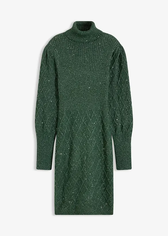 Strikkekjole med paljetter, bonprix