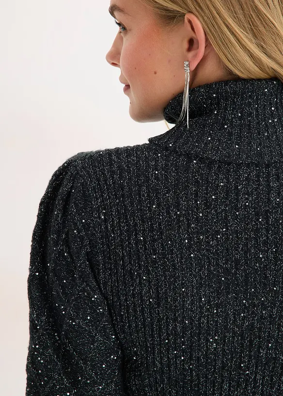 Strikkekjole med paljetter, bonprix