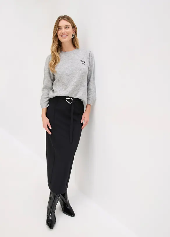 Midiskjørt av viskosemiks, bonprix