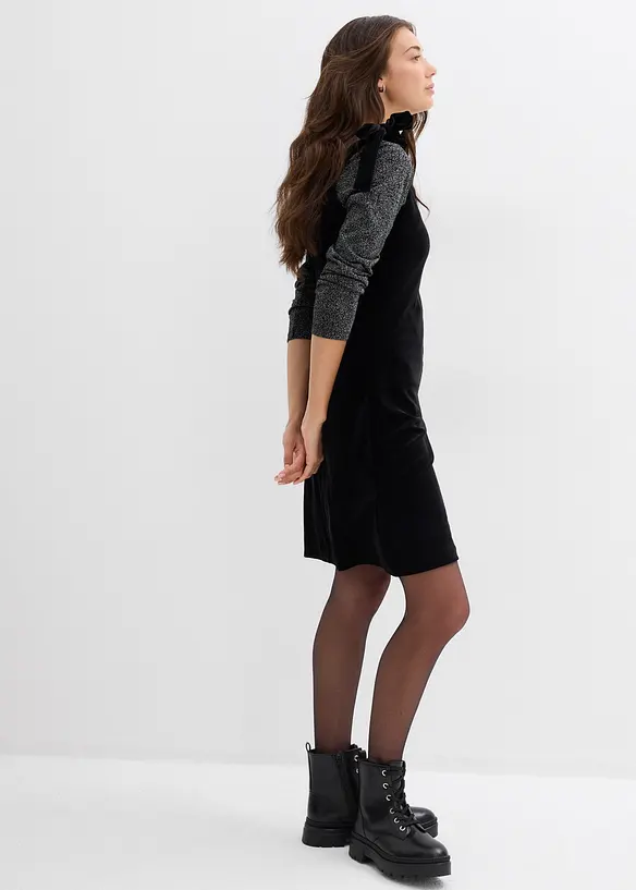 Minikjole i myk fløyel, bonprix