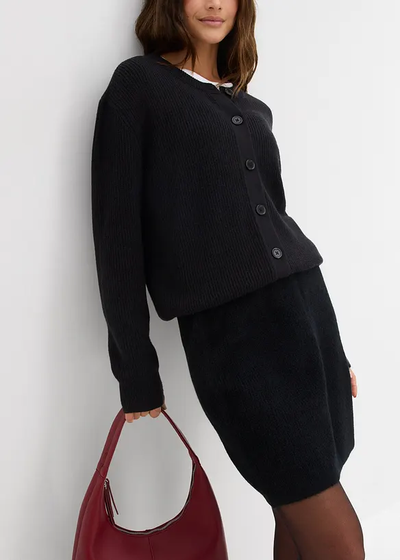 Kort, strikket skj&oslash;rt, bonprix