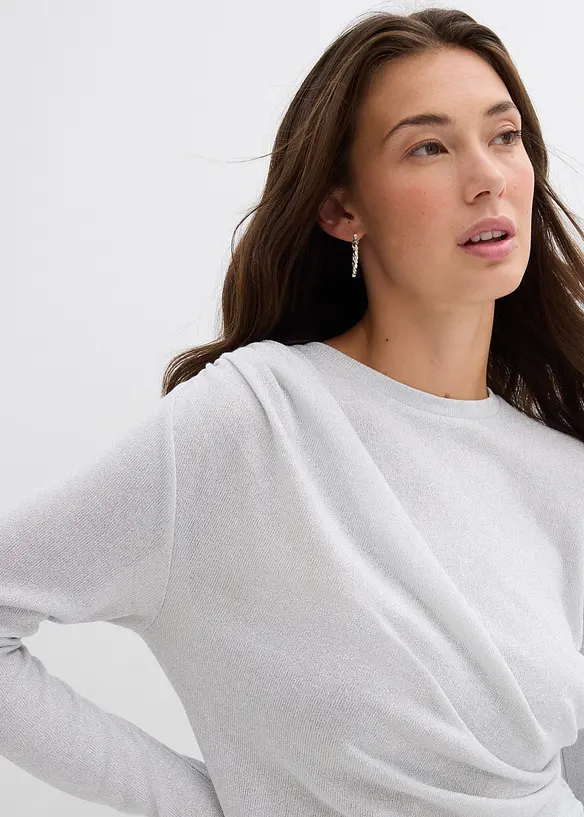 Langermet topp med rynking, bonprix