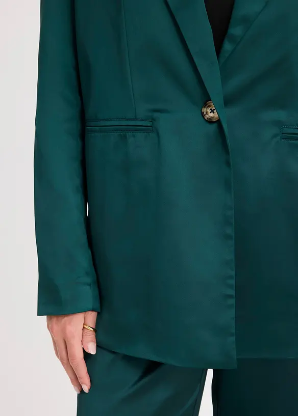 Oversized blazer av sateng, bonprix