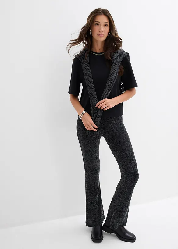 Oversized topp med perlebesetning, bonprix