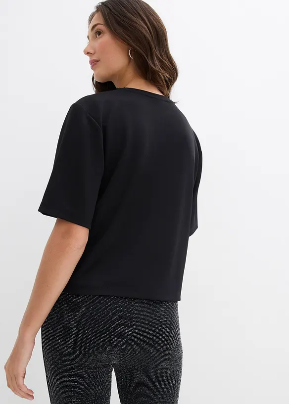 Oversized topp med perlebesetning, bonprix