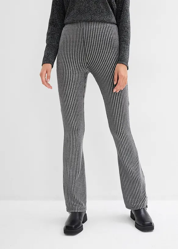 Leggings med utskrådde ben og glittergarn, bonprix