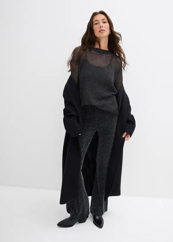 Leggings med utskrådde ben og glitter, bonprix