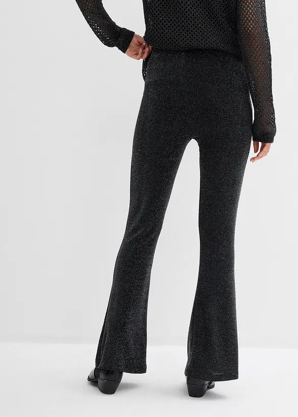 Leggings med utskrådde ben og glitter, bonprix