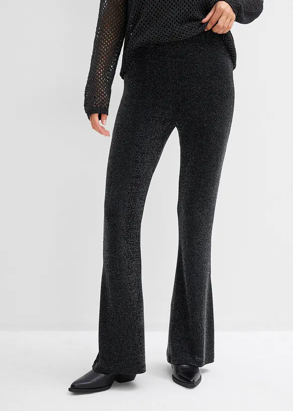 Leggings med utskrådde ben og glitter, bonprix