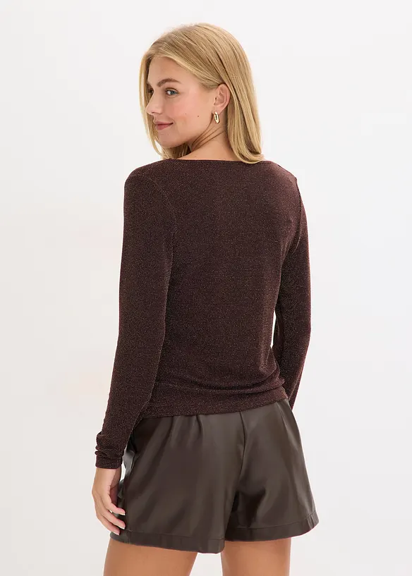 Topp med drapert utringning, bonprix