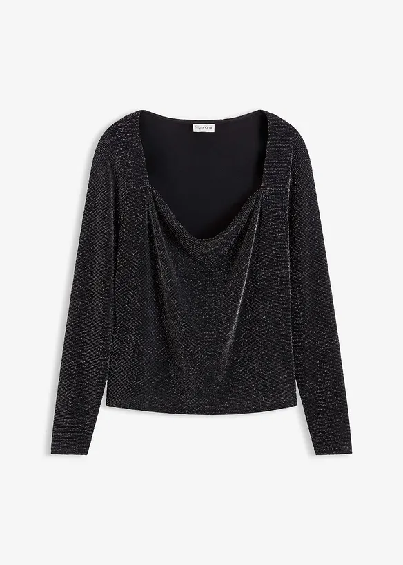 Topp med drapert utringning, bonprix