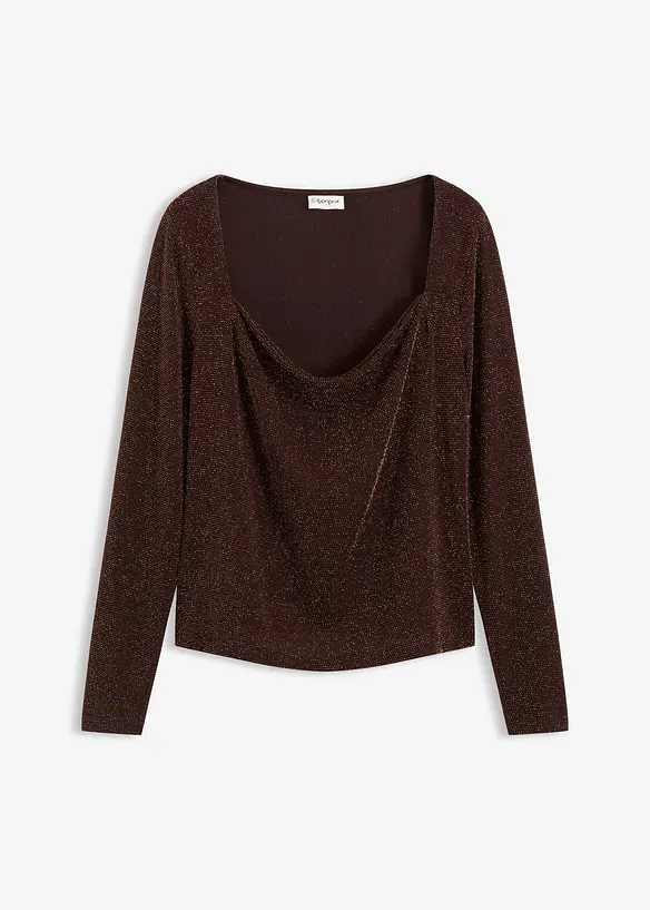 Topp med drapert utringning, bonprix