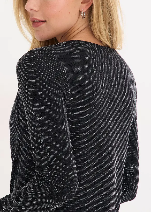 Topp med drapert utringning, bonprix