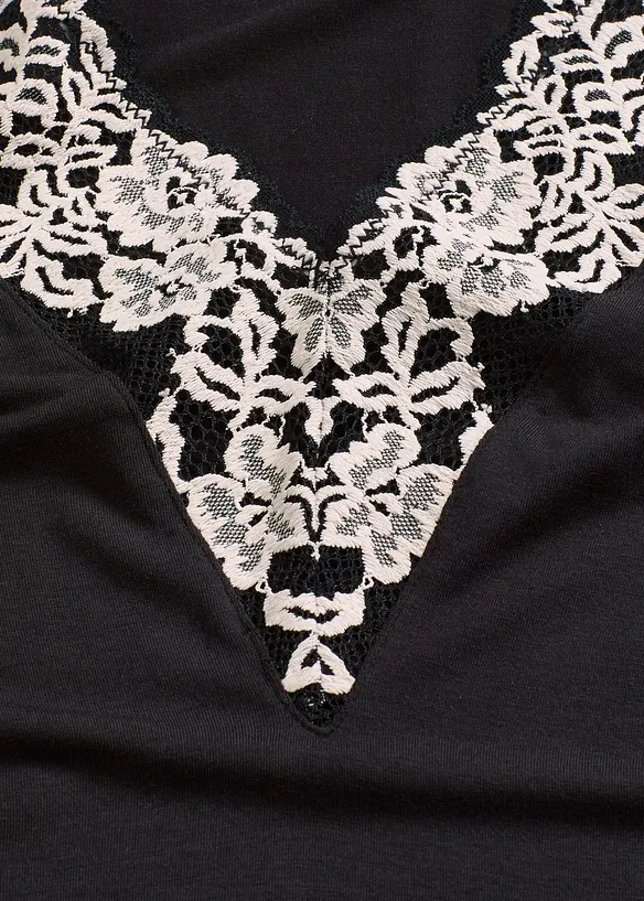 Body uten spiler i myk modal med blonder, bonprix