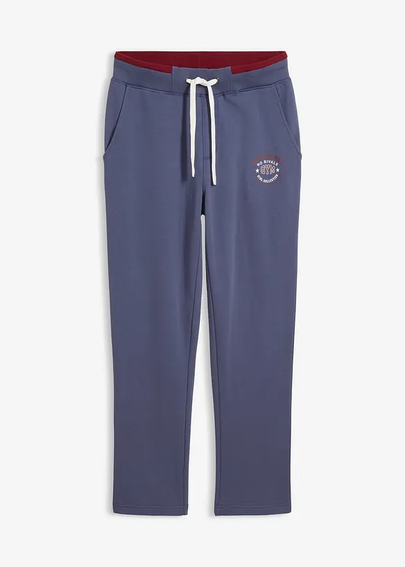 Joggebukse av 100% bomull med sporty detaljer, bonprix