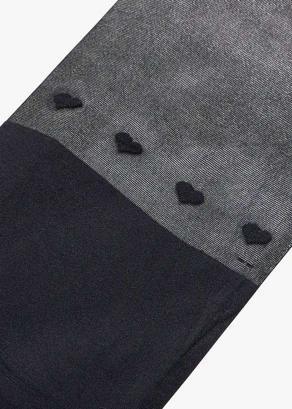 Overknee-str&oslash;mpebukse med hjerter, 60 DEN, bonprix