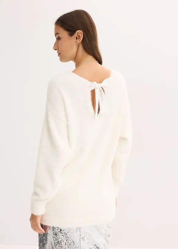 Lang genser i mykt fjærgarn, bonprix