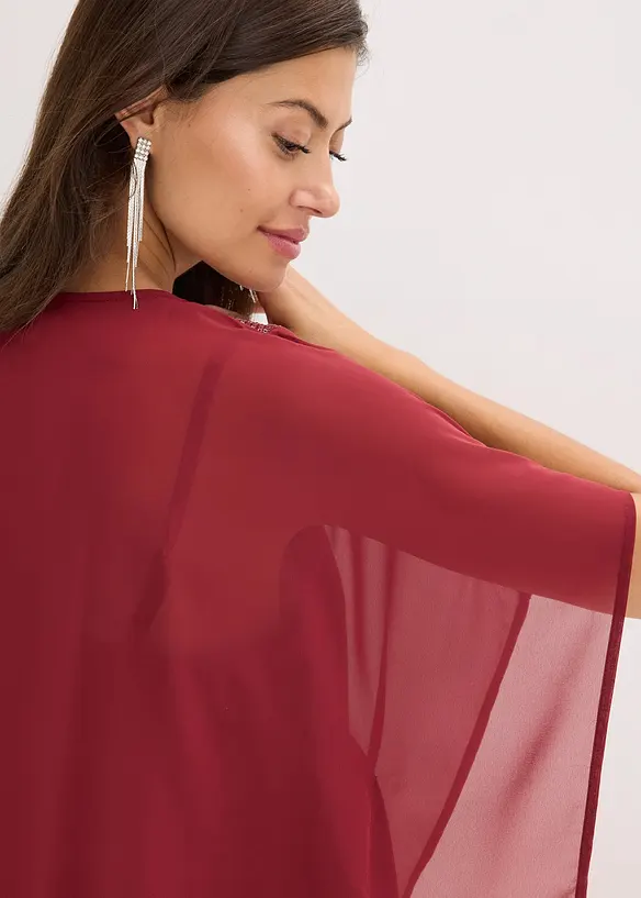 Oversized bluse med paljett-innfelling, bonprix