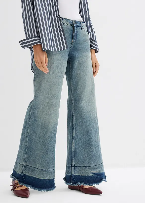 Wide leg-jeans, Mid Waist, bonprix