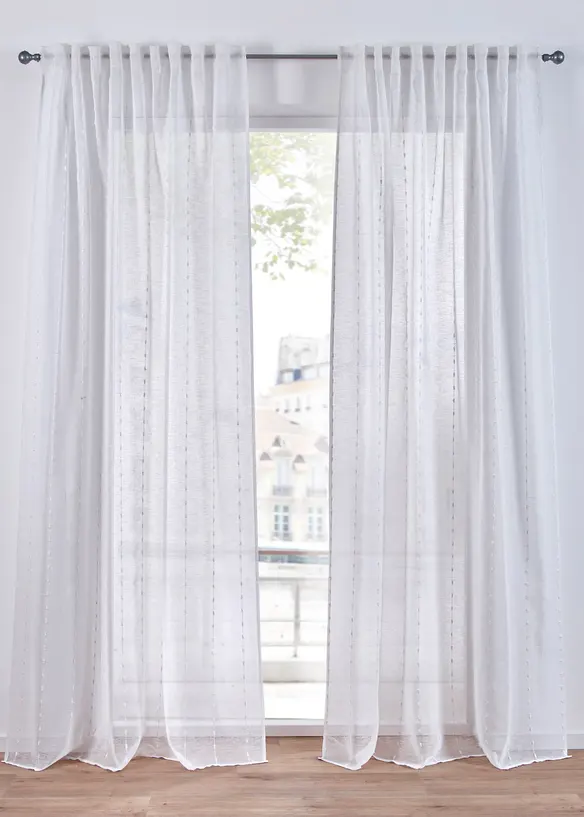 Gardin med vevde striper (1-pack), bonprix