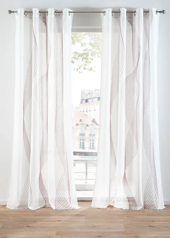 Gardin med b&oslash;lgem&oslash;nster (1-pack), bonprix