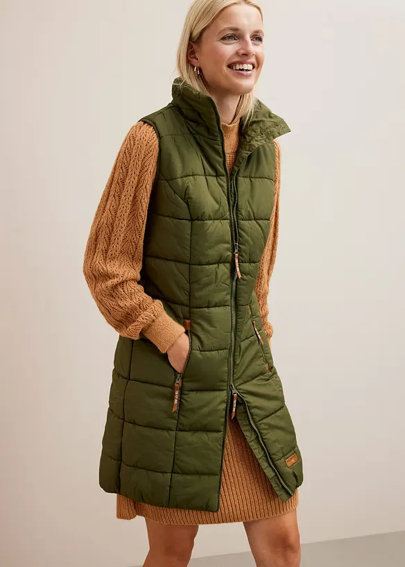 Lang vest med ståkrage, bonprix