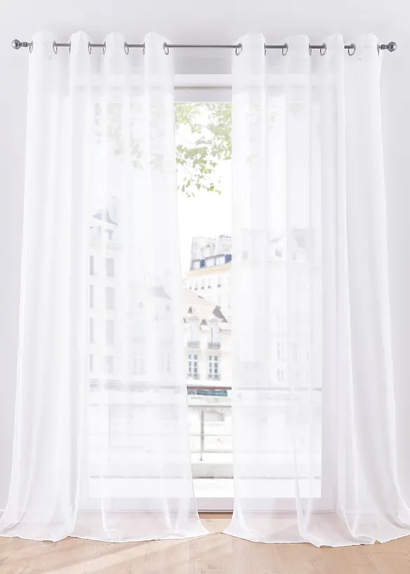 Gardin med resirkulert polyester og fin struktur (1 stk.), bonprix