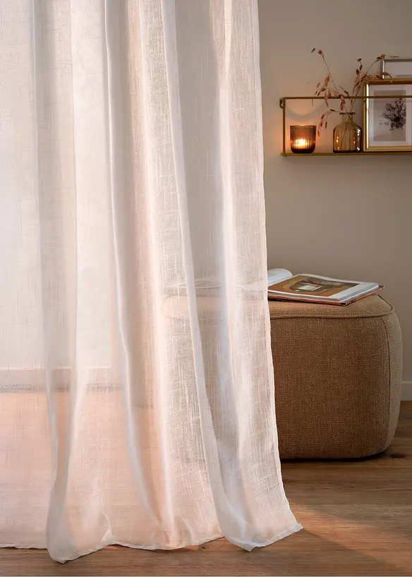 Gardin med resirkulert polyester og fin struktur (1 stk.), bonprix