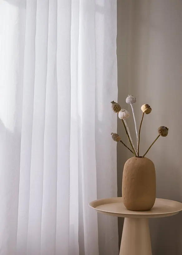 Gardin med resirkulert polyester og fin struktur (1 stk.), bonprix