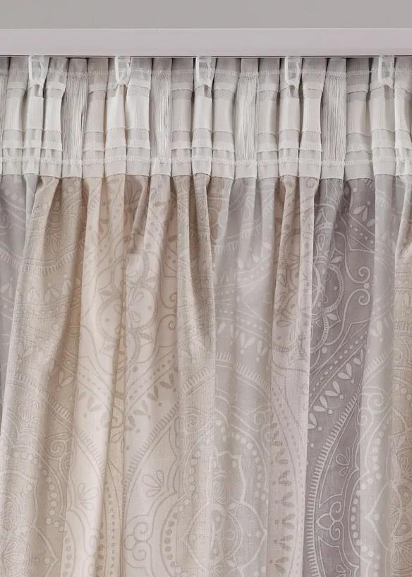 Gardin med striper, med resirkulert polyester (1-pack), bonprix