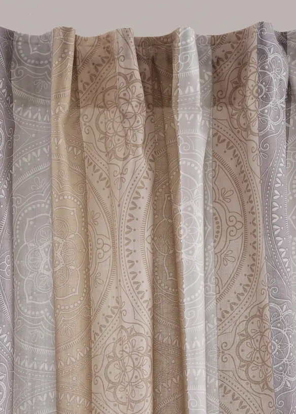 Gardin med striper, med resirkulert polyester (1-pack), bonprix