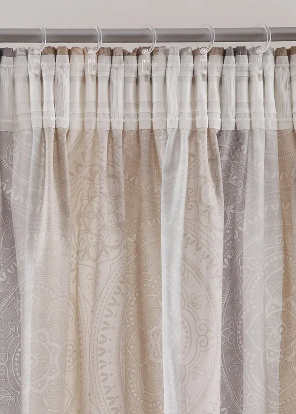 Gardin med striper, med resirkulert polyester (1-pack), bonprix