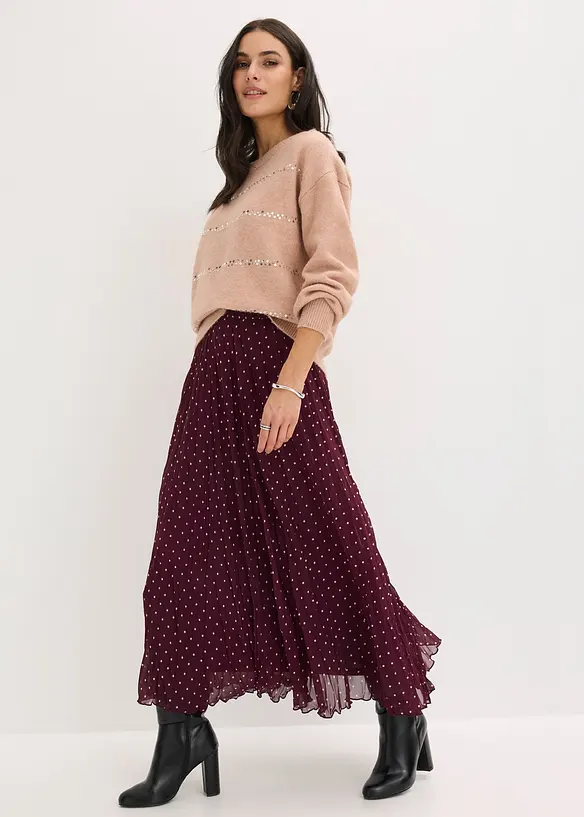 Chiffonskjørt i chrash look, bonprix