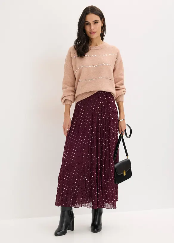 Chiffonskjørt i chrash look, bonprix