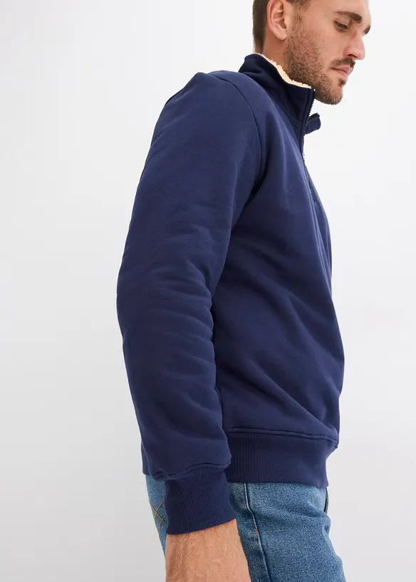 Termo-sweatshirt med troyer-krage, varmt fôret, bonprix