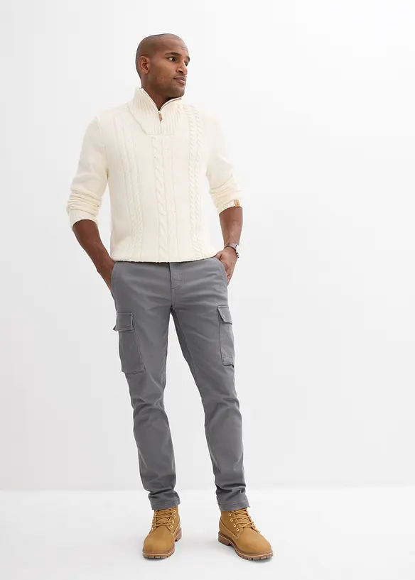 Regular Fit-cargobukse av robust bomull, Straight, bonprix