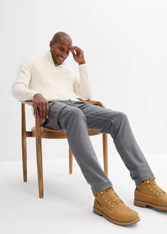 Regular Fit-cargobukse av robust bomull, Straight, bonprix