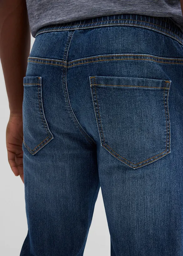 Regular Fit-pull on-jeans i lett materiale med stretch og komfortlinning, Straight, bonprix