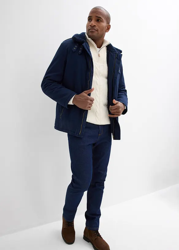 Classic Fit-jeans med linning som er elastisk i sidene, Straight, bonprix