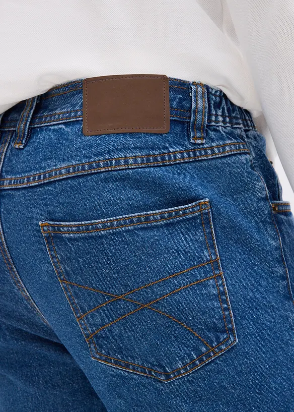 Classic Fit-jeans med linning som er elastisk i sidene, Straight, bonprix
