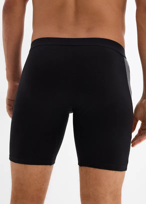 Boksershorts med bomull i ettersittende modell med lange ben (2-pack), bonprix