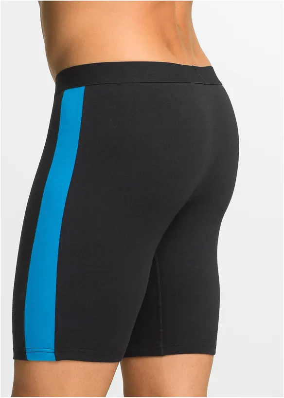 Boksershorts med bomull i ettersittende modell med lange ben (2-pack), bonprix