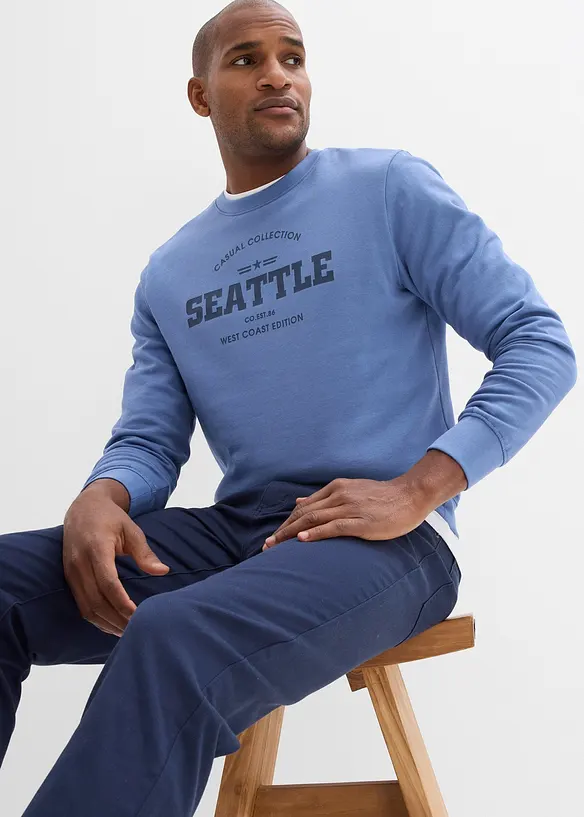 Sweatshirt i 100% &oslash;kologisk bomull (2-pack), bonprix