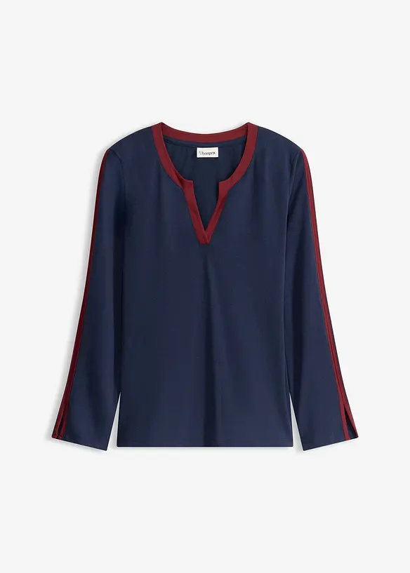 Langermet topp med splitt, bonprix