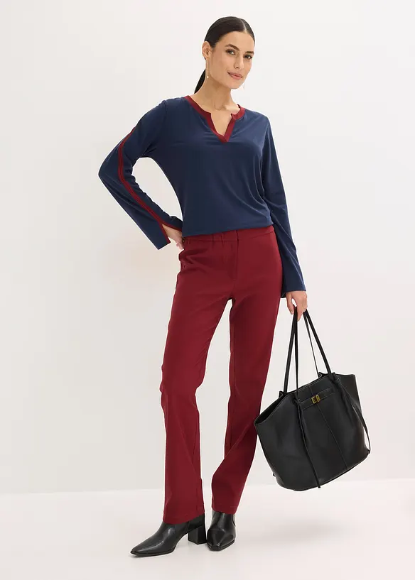 Langermet topp med splitt, bonprix