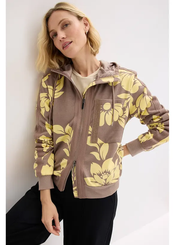 Sweatjakke med bomull, bonprix